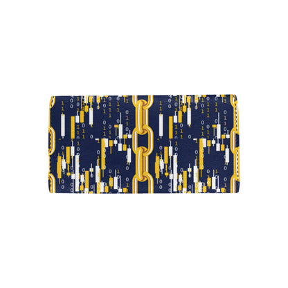 Cryptocurrency Chain Pattern Print Design 03 Women's Trifold Wallet