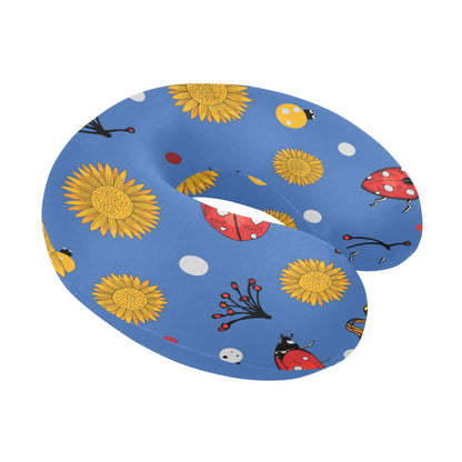 Ladybug Pattern Print Design 05 U-Shaped Travel Neck Pillow
