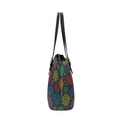 Chakra Mandala Print Pattern Leather Tote Bag