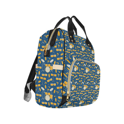 Drum Set Pattern Print Design 03 Diaper Bag Backpack