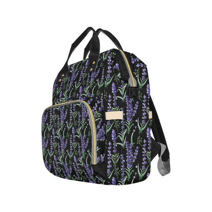 Lavender Pattern Print Design LV01 Diaper Bag Backpack
