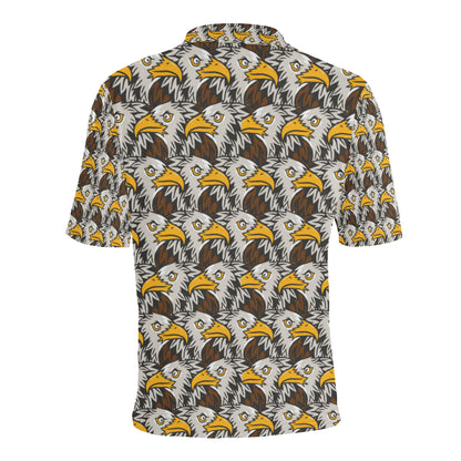Eagles Head Pattern Men Polo Shirt