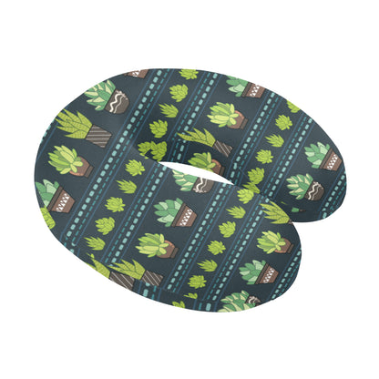 Cactus Pattern Print Design 07 U-Shaped Travel Neck Pillow