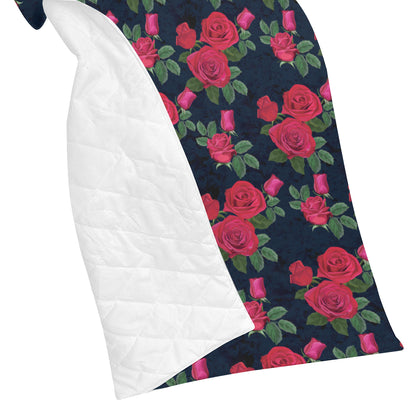Rose Pattern Print Design A04 Premium Quilt