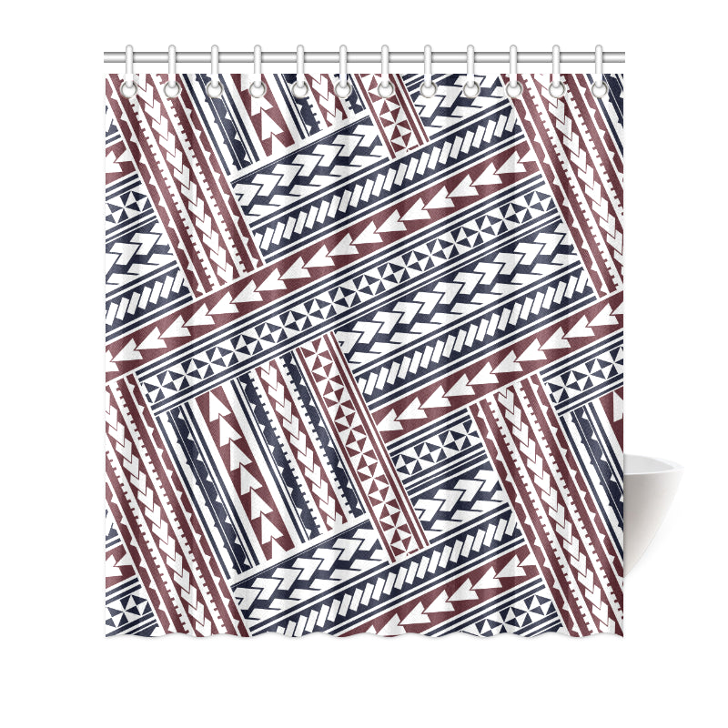 Polynesian Tribal line Shower Curtain