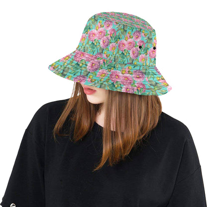 Dahlia Pattern Print Design DH07 Unisex Bucket Hat