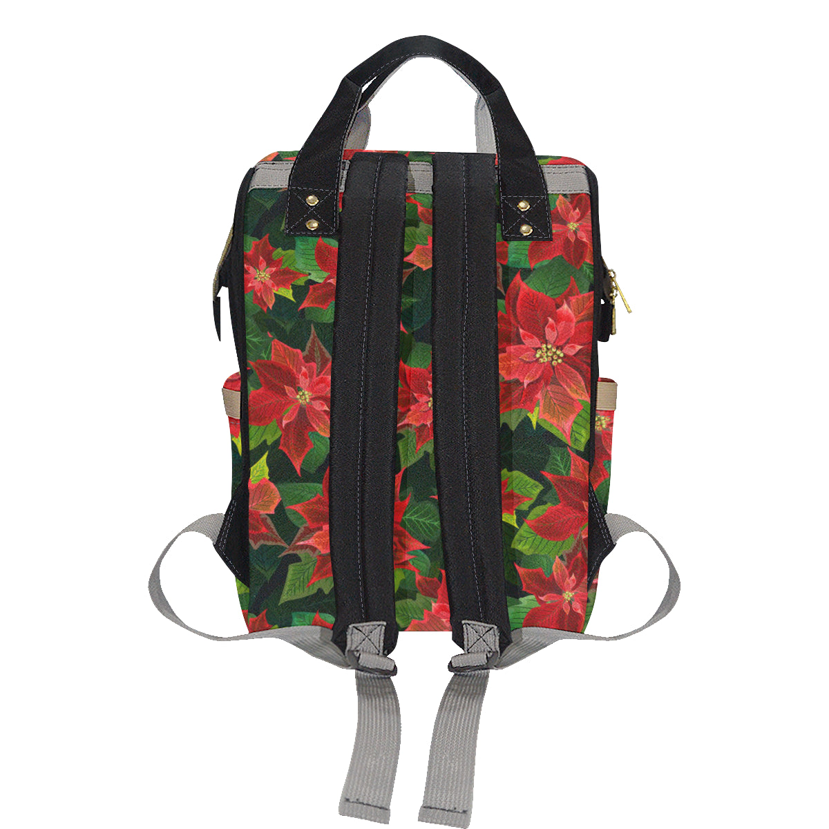 Poinsettia Pattern Print Design POT04 Diaper Bag Backpack