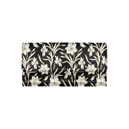 Daffodils Pattern Print Design DF06 Women's Trifold Wallet