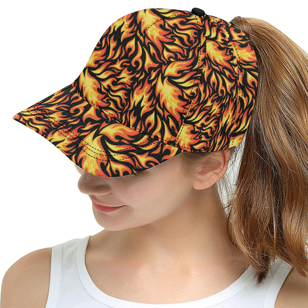Flame Fire Design Pattern Snapback Cap