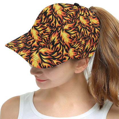 Flame Fire Design Pattern Snapback Cap