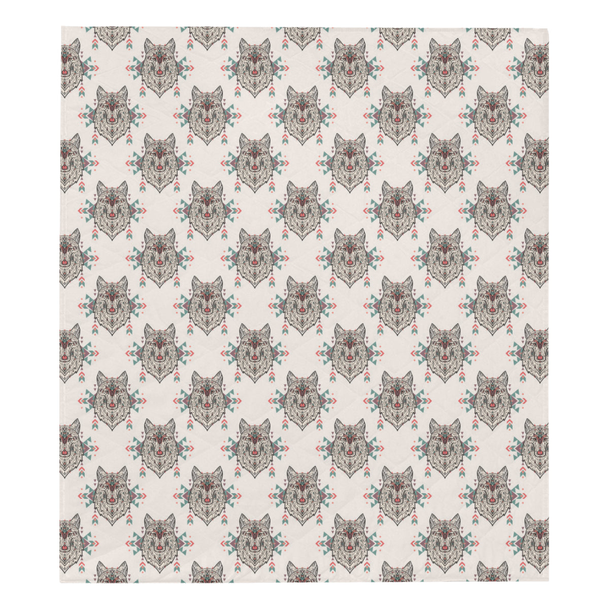 Aztec Wolf Pattern Print Design 01 Premium Quilt