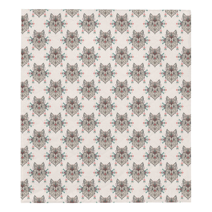 Aztec Wolf Pattern Print Design 01 Premium Quilt