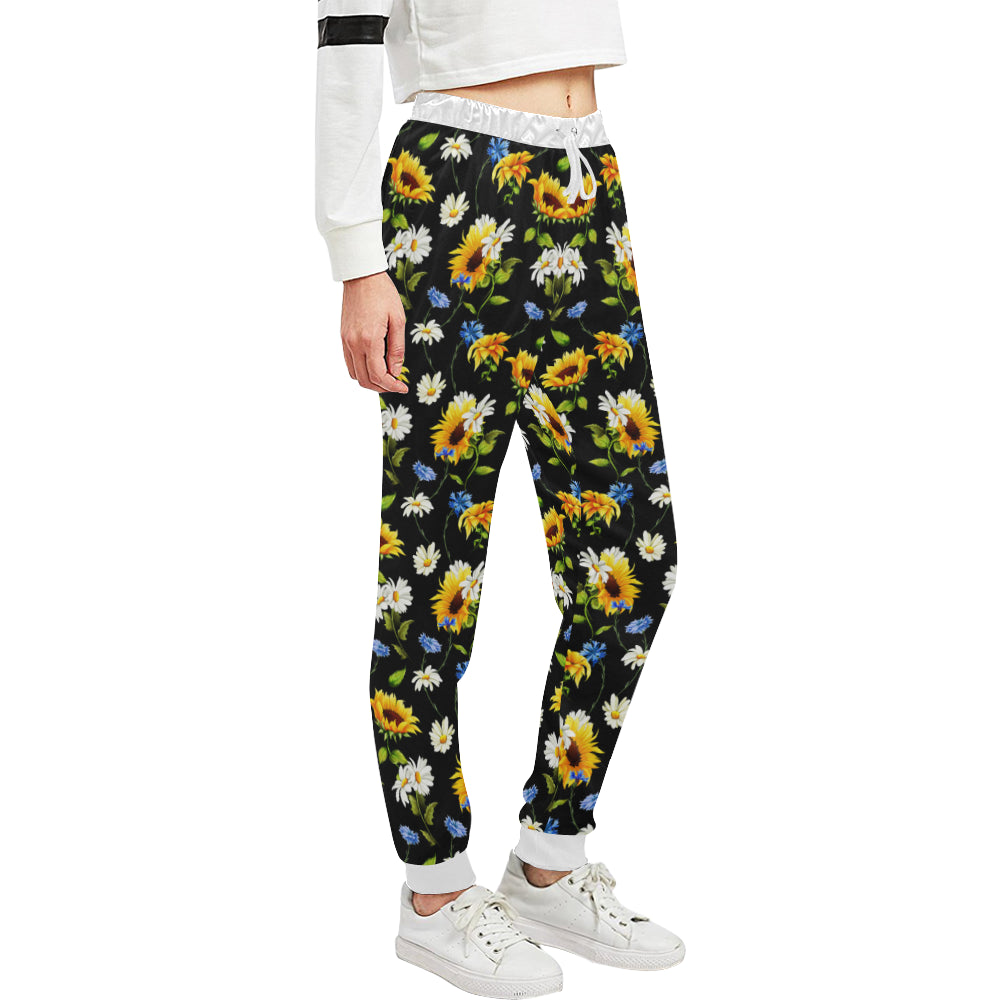 Sunflower Chamomile Bright Color Print Unisex Sweatpants