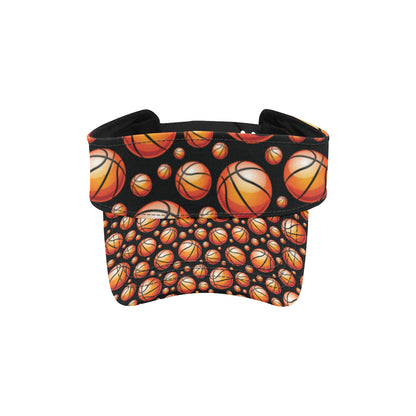 Basketball Black Background Pattern Unisex Sun Visor