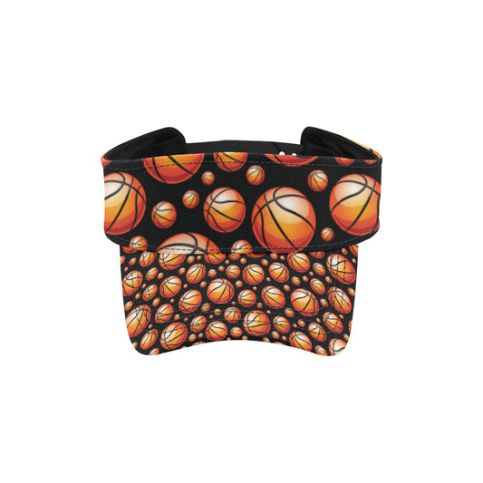 Basketball Black Background Pattern Unisex Sun Visor