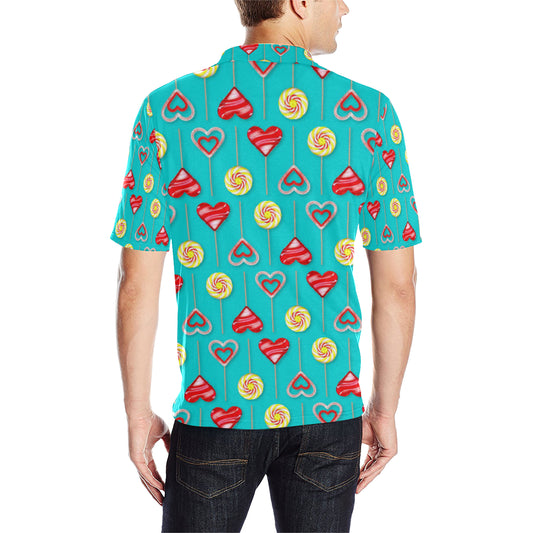 Lollipop Pattern Print Design LL06 Men Polo Shirt