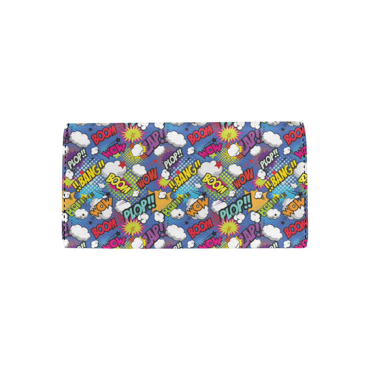 Comic Book Pattern Print Design 02 Women's Trifold Wallet