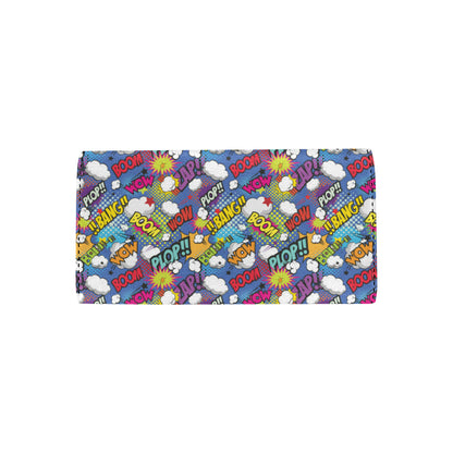 Comic Book Pattern Print Design 02 Women's Trifold Wallet