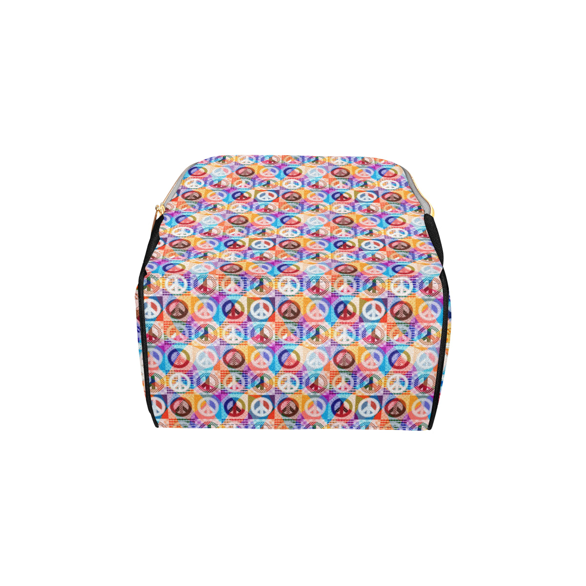 Peace Sign Patchwork Design Print Diaper Bag Backpack