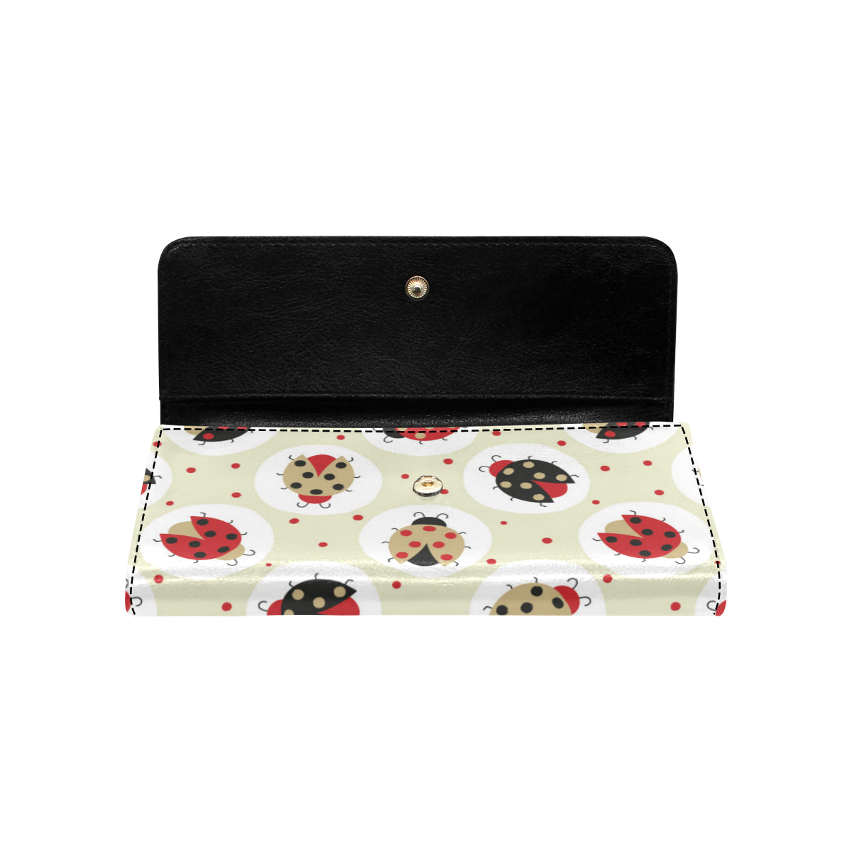 Ladybug Pattern Print Design 03 Women's Trifold Wallet