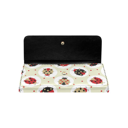 Ladybug Pattern Print Design 03 Women's Trifold Wallet