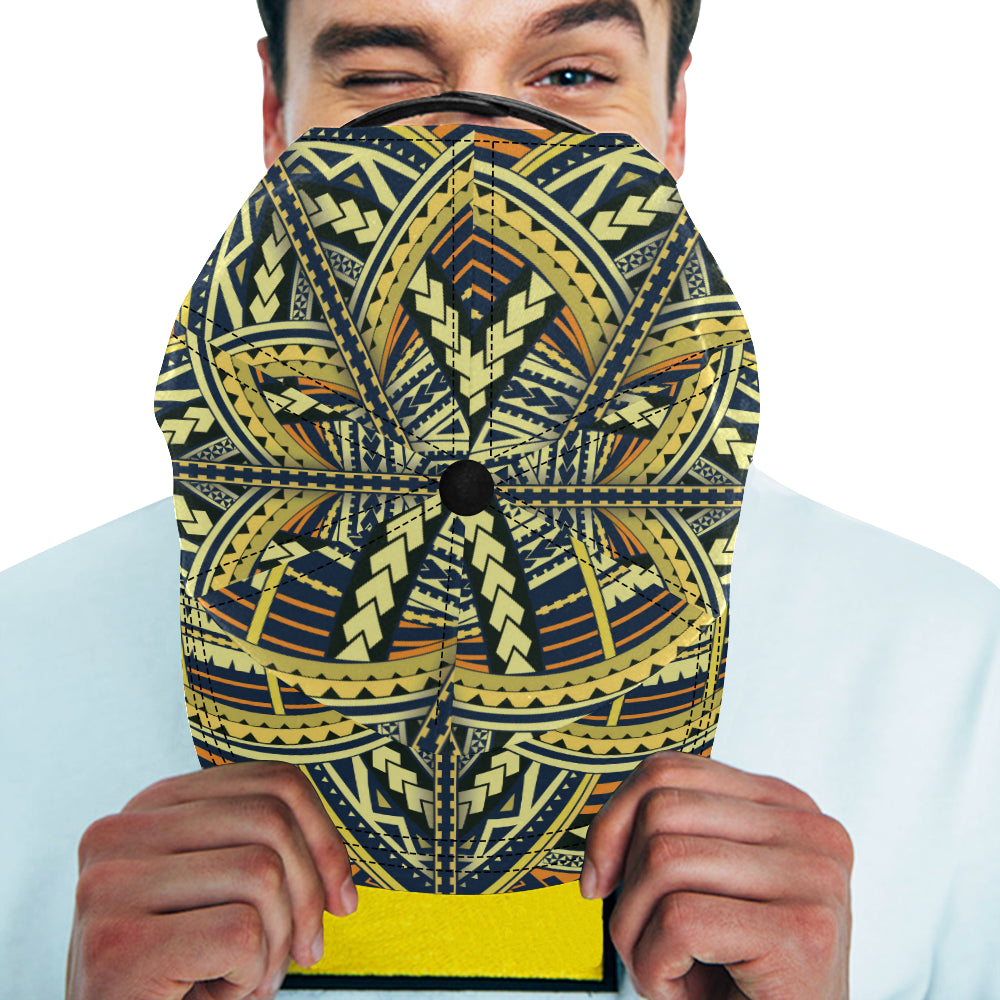 Polynesian Tattoo Print Snapback Cap