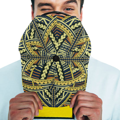 Polynesian Tattoo Print Snapback Cap