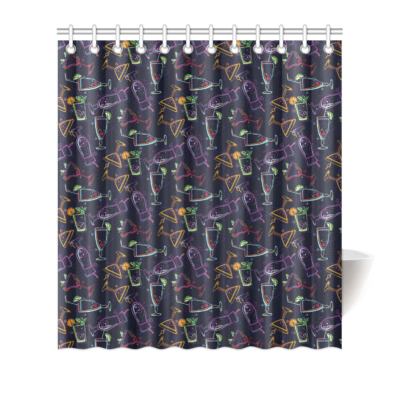 Cocktail Pattern Print Design 04 Shower Curtain