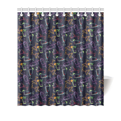 Cocktail Pattern Print Design 04 Shower Curtain