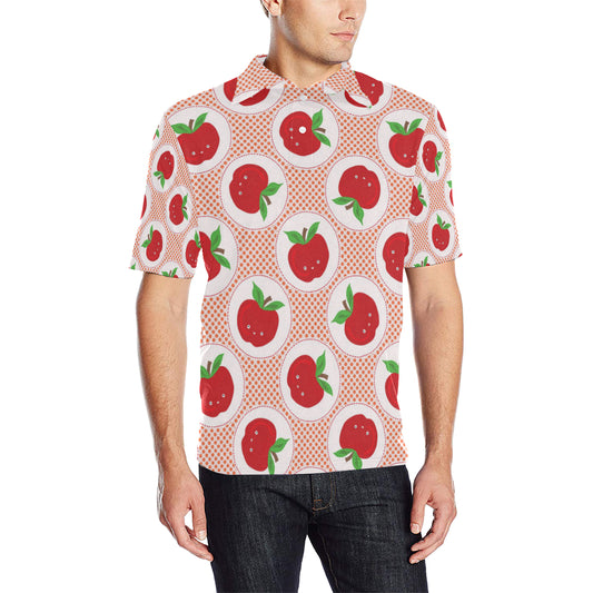 Apple Pattern Print Design AP08 Men Polo Shirt