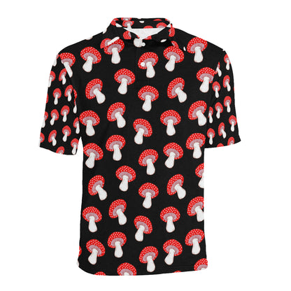 Mushroom Pattern Print Design A02 Men Polo Shirt