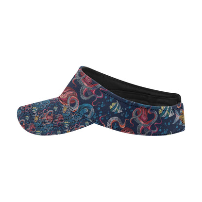 Octopus Deep Sea Print Themed Unisex Sun Visor