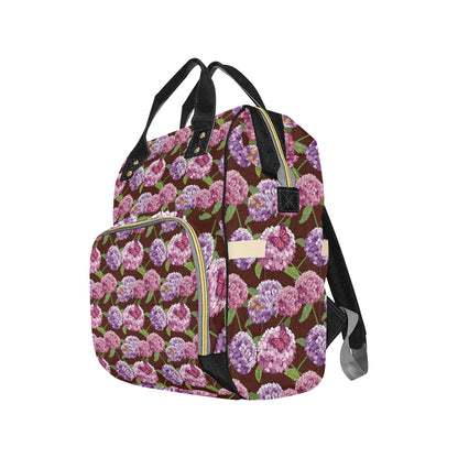 Hydrangea Pattern Print Design HD08 Diaper Bag Backpack