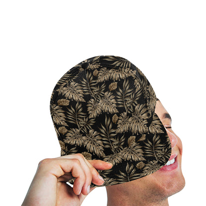 Brown Tropical Palm Leaves Snapback Cap