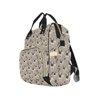 Pug Pattern Print Design A04 Diaper Bag Backpack