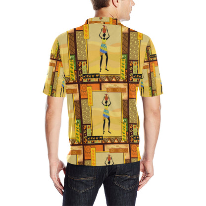 African Girl Design Men Polo Shirt