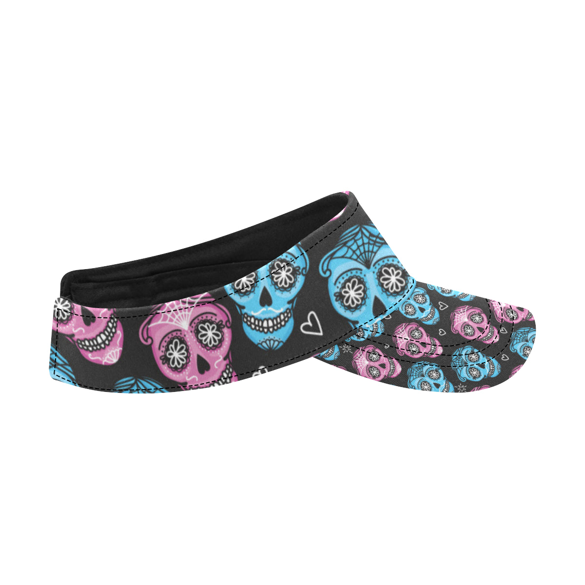 Day of the Dead Skull Print Pattern Unisex Sun Visor