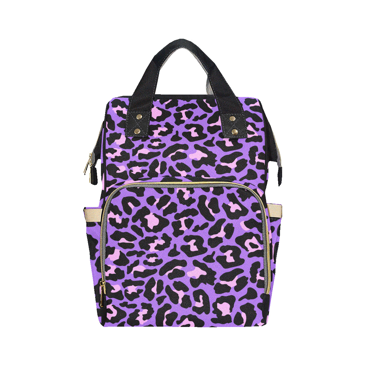 Cheetah Purple Neon Print Pattern Diaper Bag Backpack
