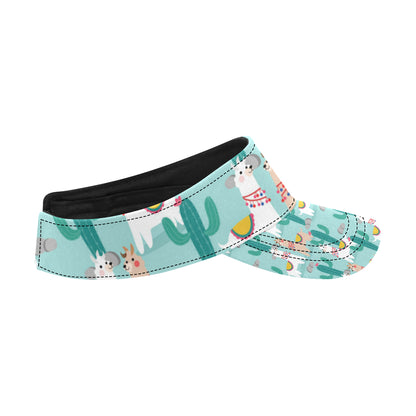 Llama Cactus Pattern Print Design 08 Unisex Sun Visor