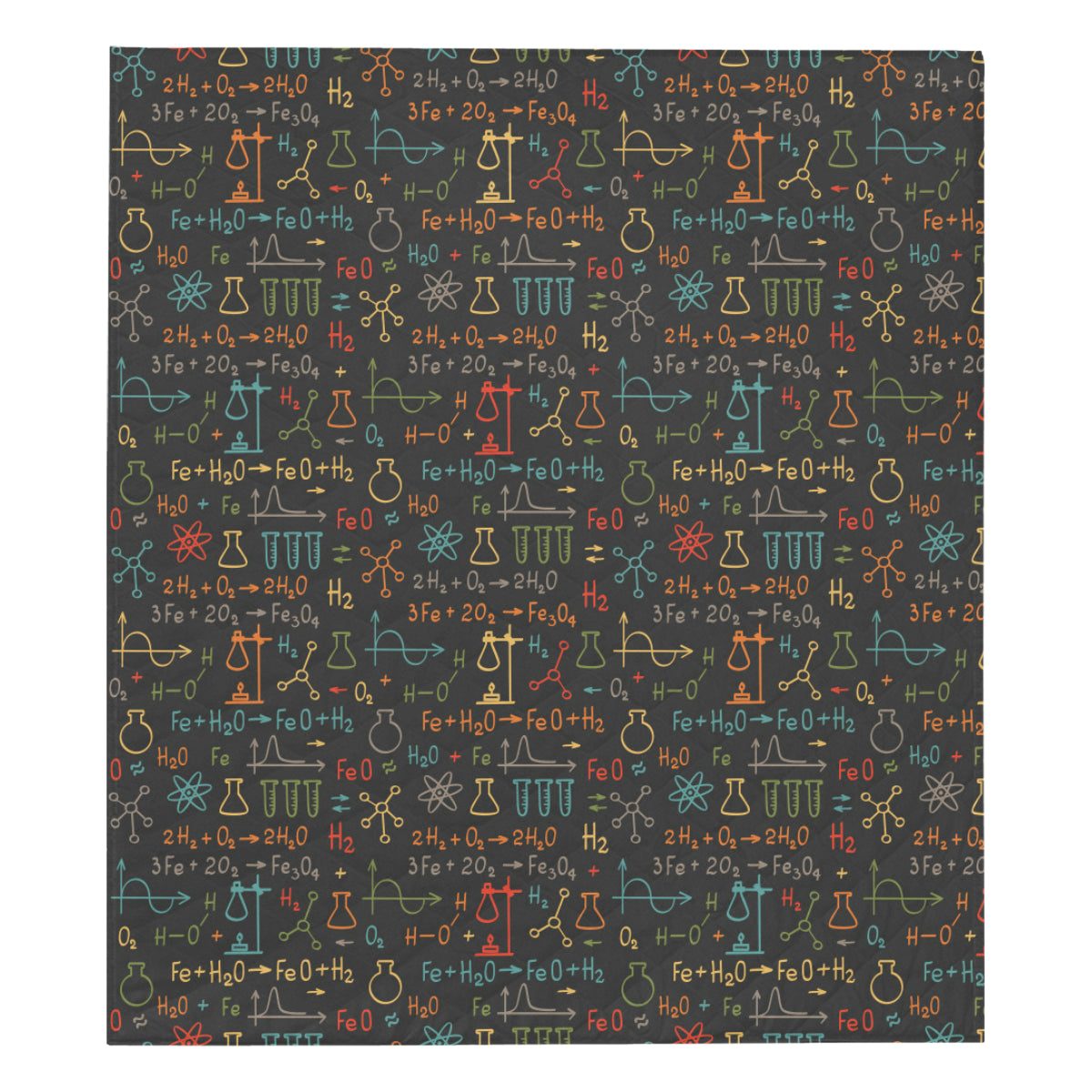 Chemical Pattern Print Design 03 Premium Quilt