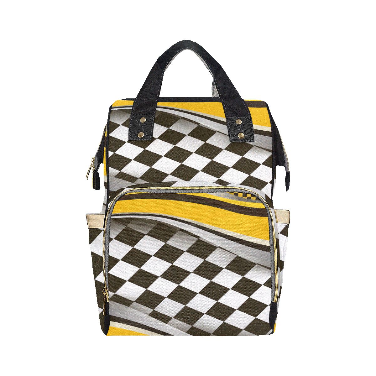 Checkered Flag Racing Style Diaper Bag Backpack