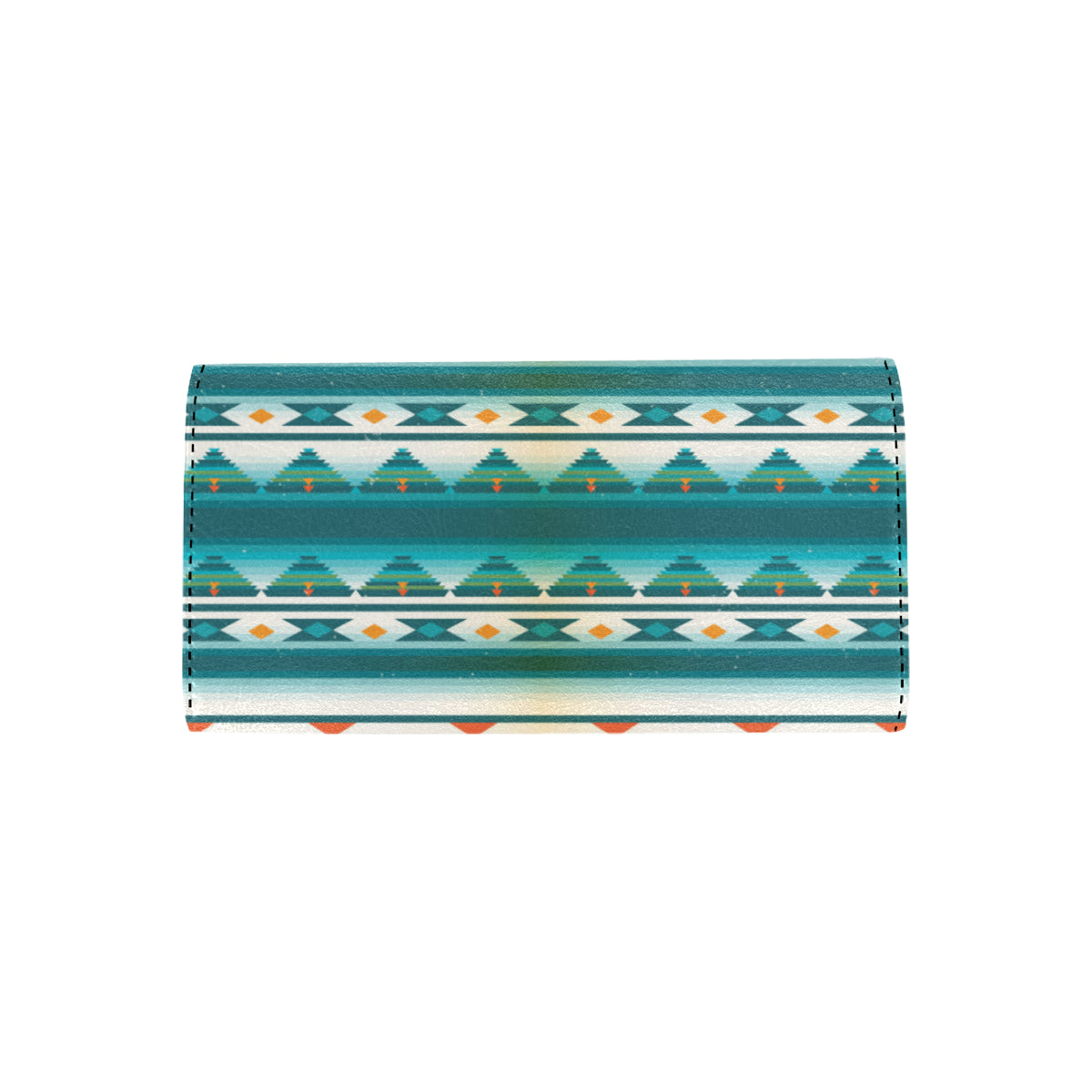 Blue Tribal Aztec Women's Trifold Wallet