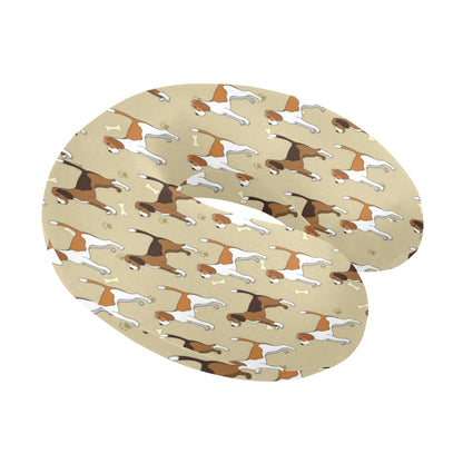 Beagle Pattern Print Design 01 U-Shaped Travel Neck Pillow
