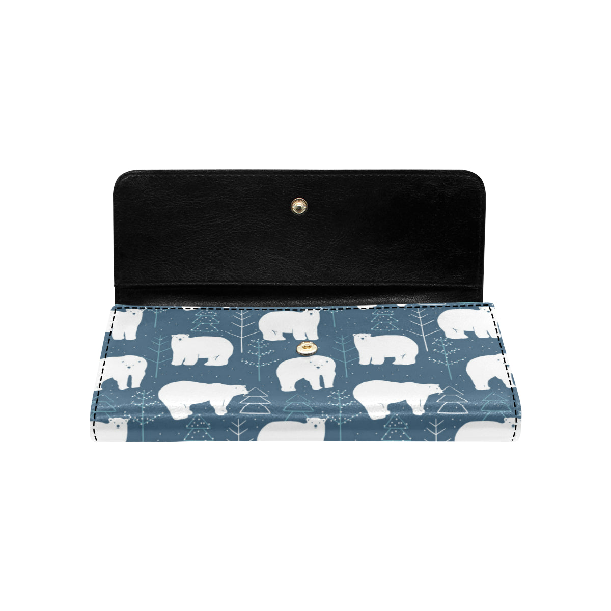 Polar Bear Pattern Print Design A01 Women's Trifold Wallet