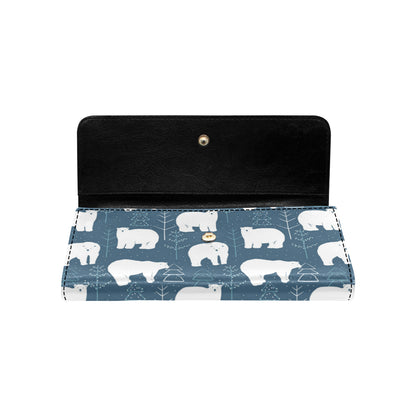 Polar Bear Pattern Print Design A01 Women's Trifold Wallet