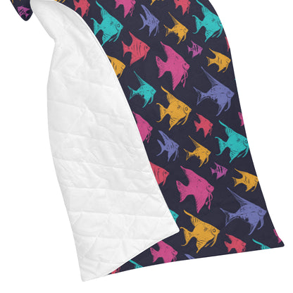 Angelfish Colorful Pattern Print Design 03 Premium Quilt