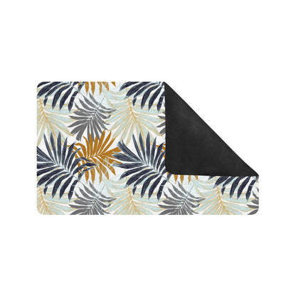 Colorful Tropical Palm Leaves Rubber Doormat