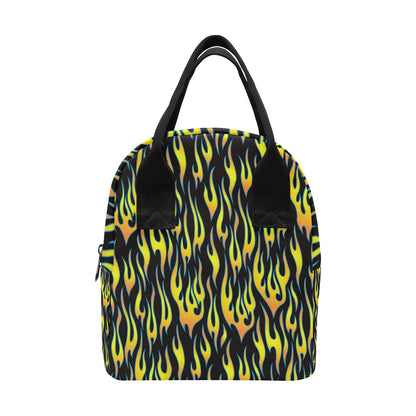 Flame Fire Yellow Pattern Insulated Lunch Bag