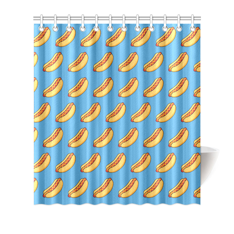 Hot Dog Pattern Print Design 02 Shower Curtain