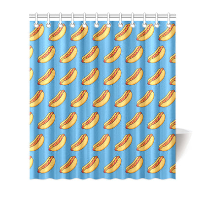 Hot Dog Pattern Print Design 02 Shower Curtain